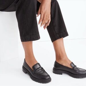 Madewell Black Leather Loafers - no box but never been worn.